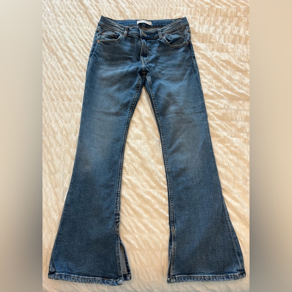 Zara Girls Flare Jeans, Blue Denim, Size 13-14